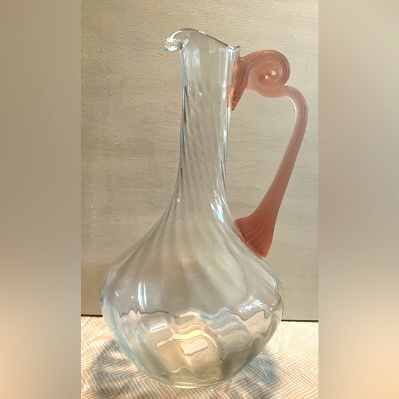 Valerie Frosted Pink & Clear Decanter - Picture 2 of 7